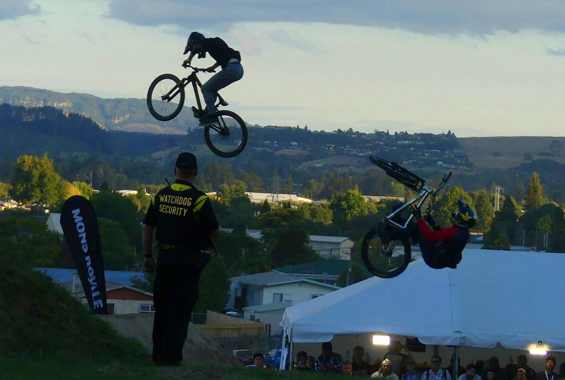 Watchdog security guard at a motor cross event — custom solutions hero from the live site.